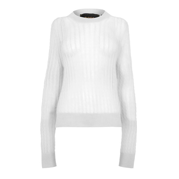 Boss Women's Grey Familiana Crew Sweatshirt in Size 12, Sports Direct
