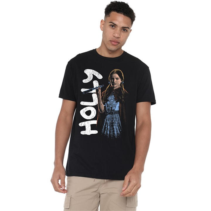 Stranger Things Men's Black Holly Neo Homage T-Shirt in Size 4XL, Sports Direct