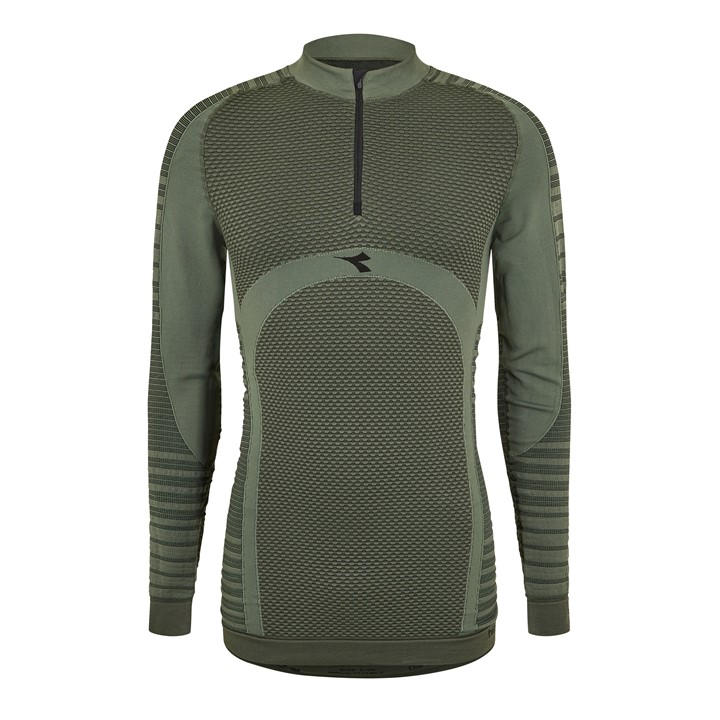 Diadora Men's Green Quarter Zip Long Sleeve Fleece in Size L, Sports Direct