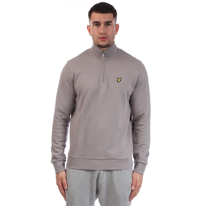 Lyle And Scott Men's Grey Loopback Quarter Zip Sweatshirt