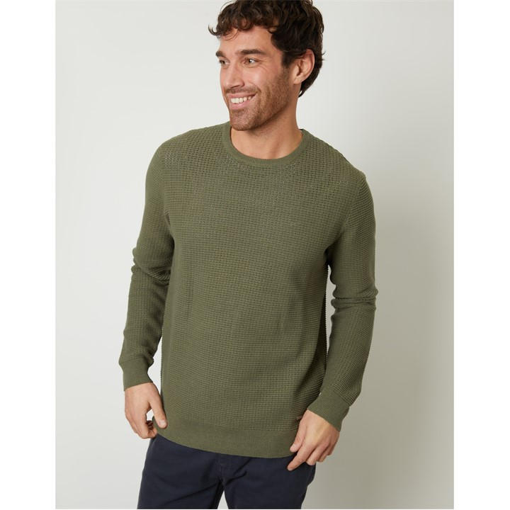 Threadbare Men's Green Yarra Crew Neck Jumper in Size M, Sports Direct