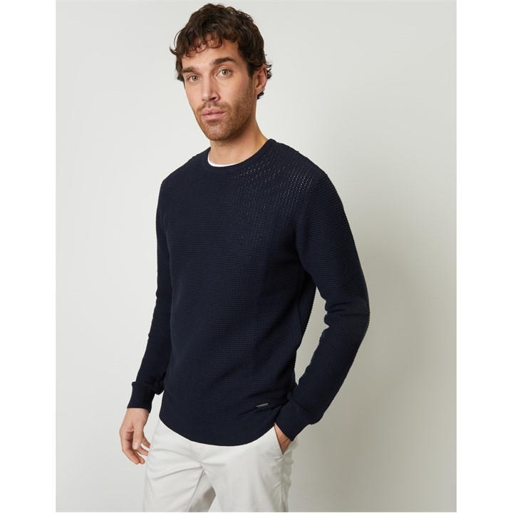 Threadbare Men's Blue Yarra Crew Neck Jumper in Size M, Sports Direct