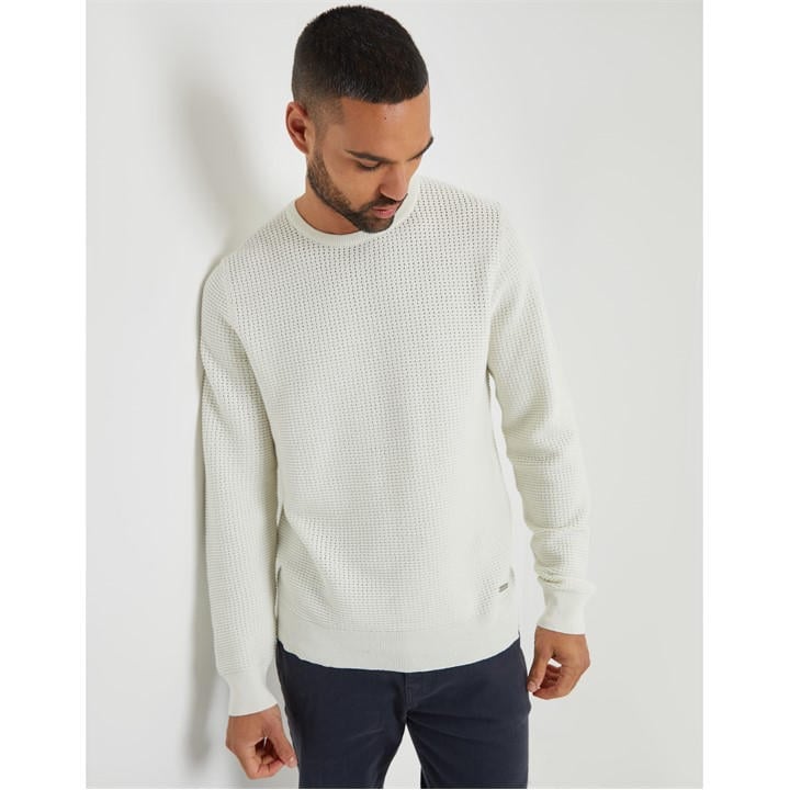 Threadbare Men's Cream Yarra Crew Neck Jumper in Size M, Sports Direct