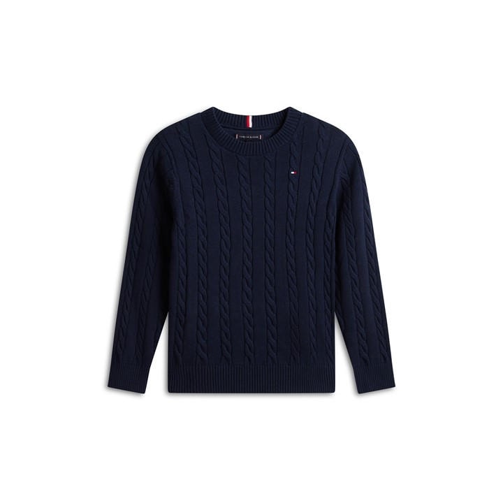 Tommy Hilfiger Boys Blue Tommy Cable Knit Jn64 in Size 5 - 6 Years, Sports Direct