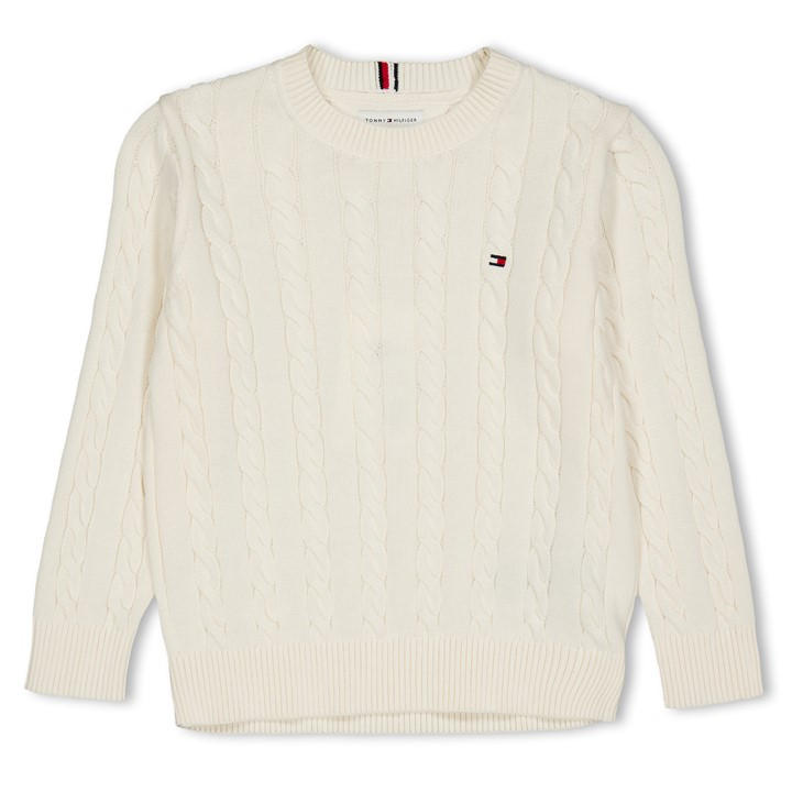 Tommy Hilfiger Boys Cream Tommy Cable Knit Jn64 in Size 3 - 4 Years, Sports Direct