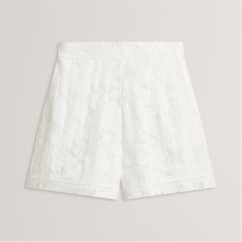 Ted Baker - Womens Floral Texture High-Waisted Woven Shorts