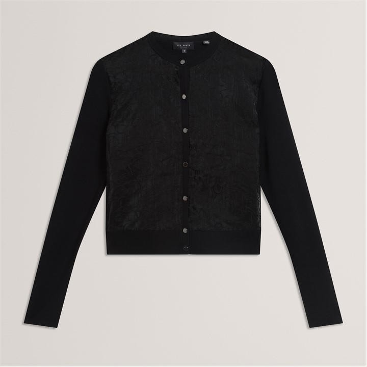 Ted Baker Women's Black Lace Front Cardigan in Size 16, Sports Direct