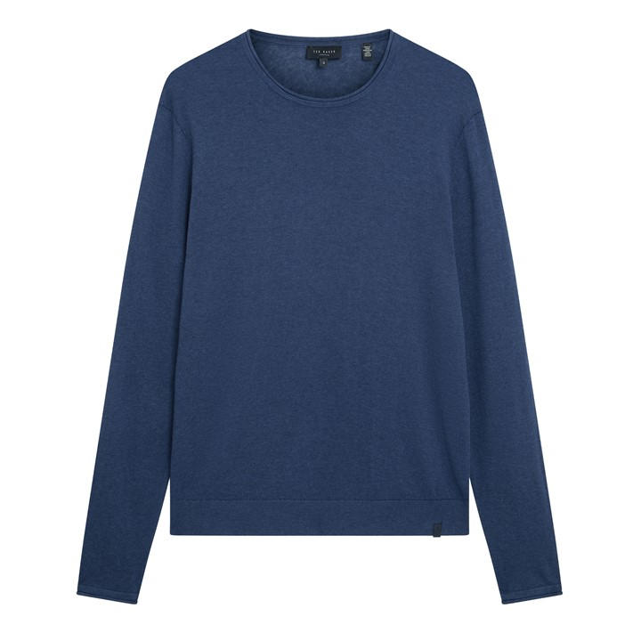 Ted Baker Men's Linen Blend Crew Neck Jumper Blue Xl (5) - Image 3
