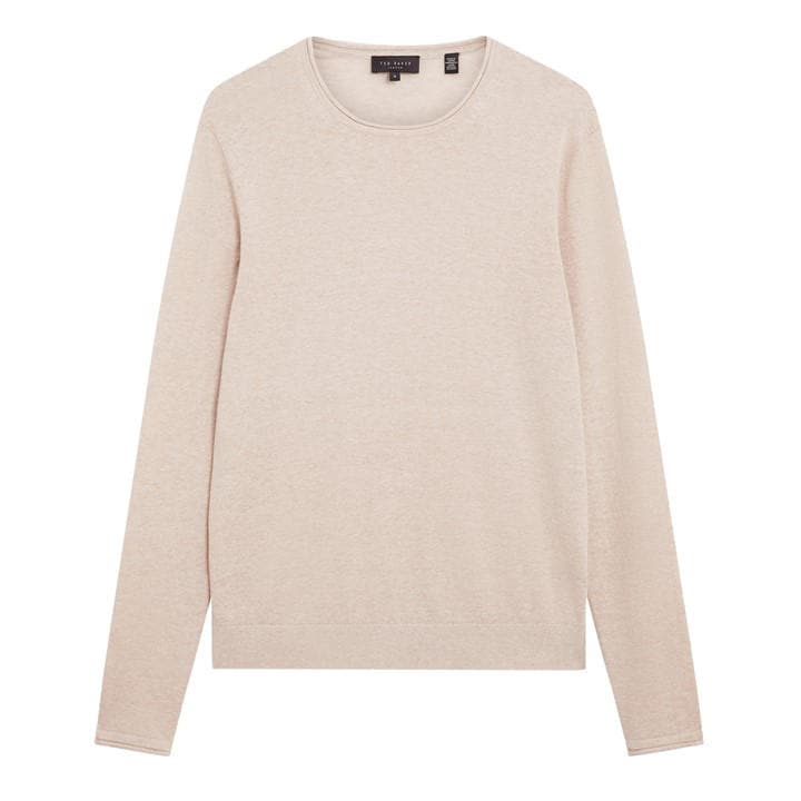 Ted Baker Men' Nude Linen Blend Crew Neck Jumper in Size S, Sports Direct