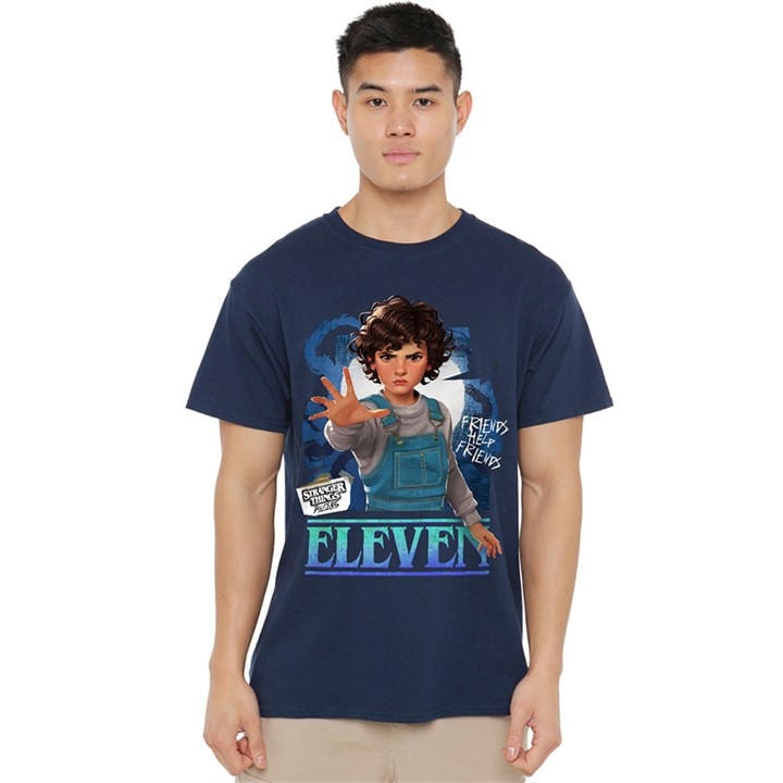 Stranger Things Men's Blue Tales From 85 Eleven T Shirt Navy in Size XL, Sports Direct