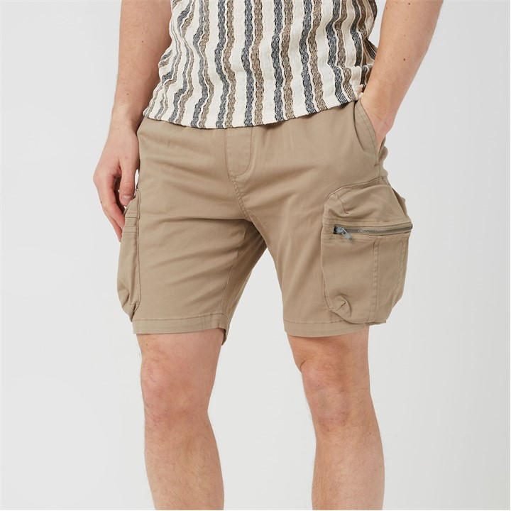 Brave Soul Men's Beige Cotton Twill Chino Shorts in Size XL, Sports Direct