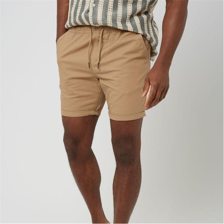Brave Soul Men's Beige Cotton Twill Chino Shorts in Size L, Sports Direct