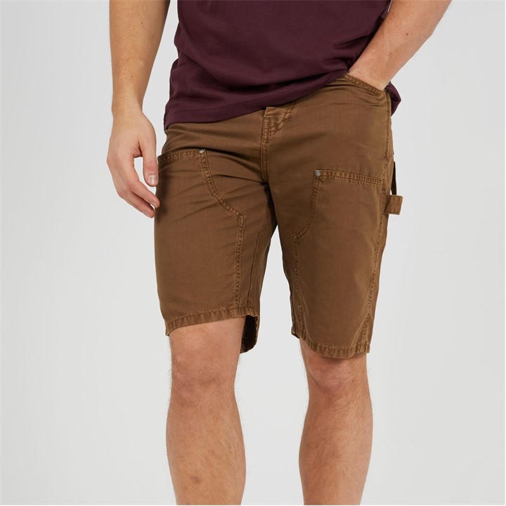 Brave Soul Men's Brown Loose Fit Carpenter Woven Tracksuit Shorts in Size M, Sports Direct