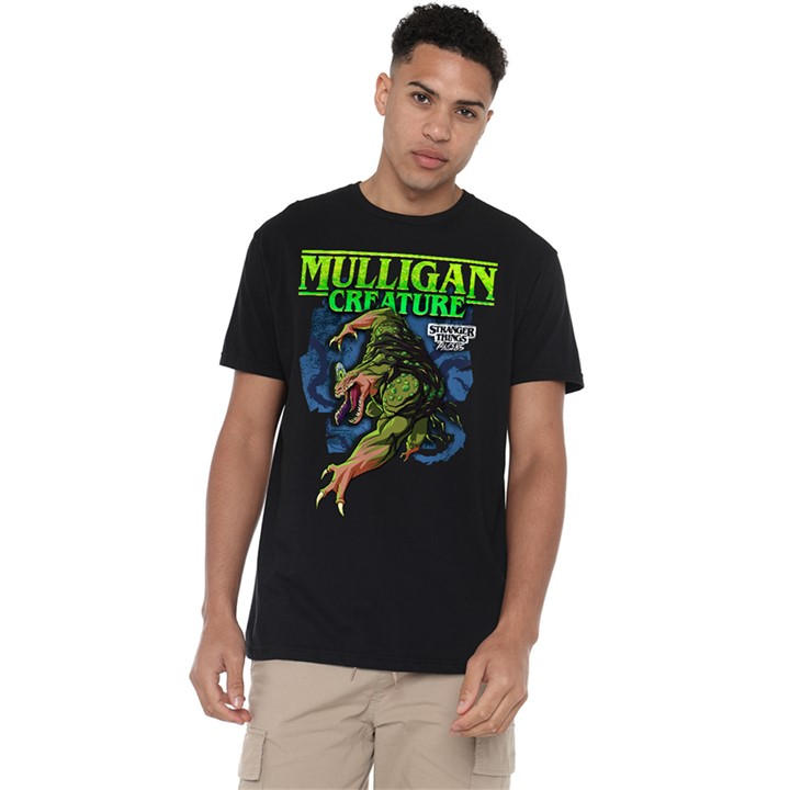 Stranger Things Men's Black Tales From 85 Mulligan T Shirt Bl in Size L, Sports Direct