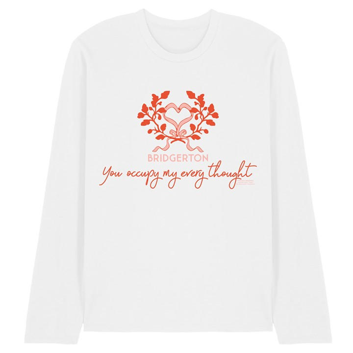 Bridgerton Men's White Occupy My Thoughts Long Sleeve T-Shirt in Size 2XL, Sports Direct