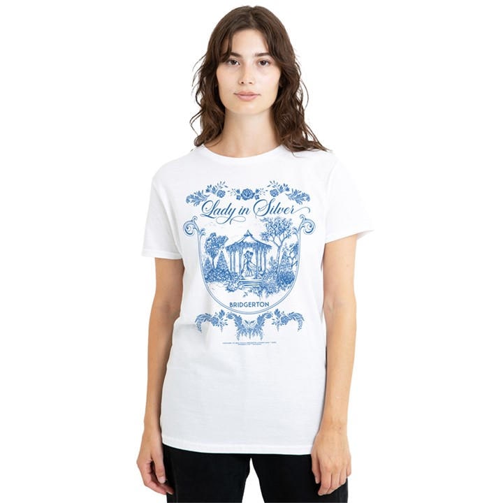 Bridgerton Women's White Fairy Tale Gazebo Dancing T Shirt Whit in Size L, Sports Direct