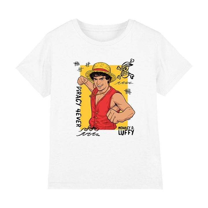One Piece Boys White Monkey.d.luffy Piracy Kids T-Shirt Whit, Sports Direct
