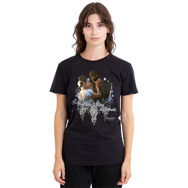 Bridgerton Women's Black Benedict And Sophie T Shirt in Size XL, Sports Direct