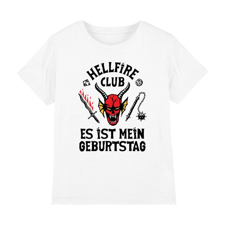 Stranger Things Boys White Hellfire Its My Birthday Kids T-S, Sports Direct