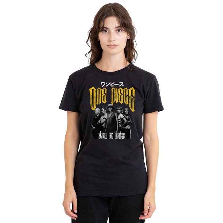 One Piece Women's Black Group Shot Anime Band T Shirt Bl, Sports Direct