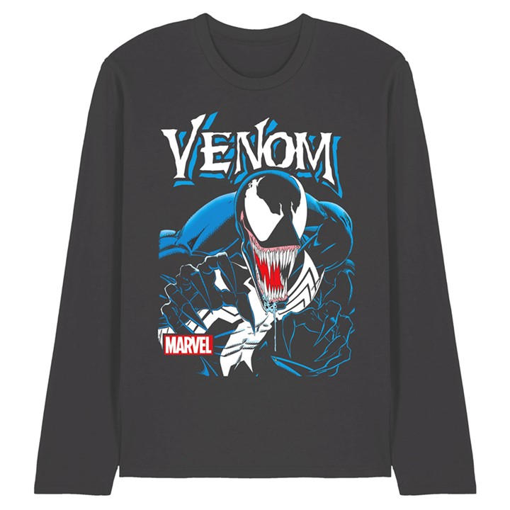 Marvel Men's Grey Venom Antihero Long Sleeve T-Shirt in Size XL, Sports Direct