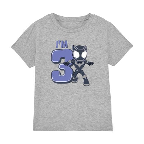 Black Panther - Black Panther Cute Birthday 3 Kids T-Shirt Light G