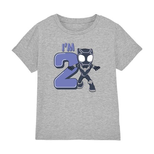 Black Panther - Black Panther Cute Birthday 2 Kids T-Shirt Light G