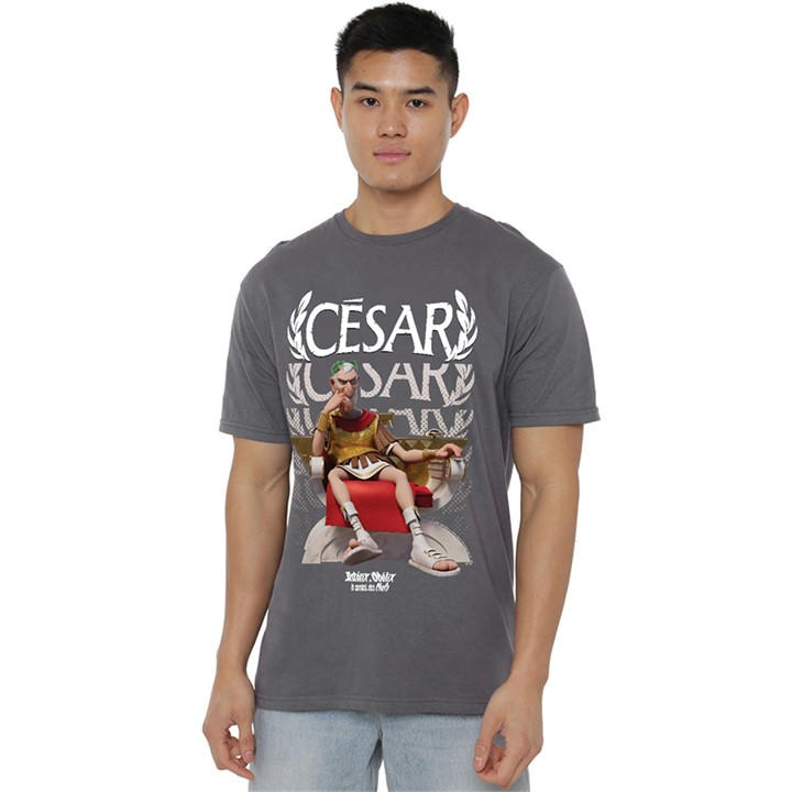 Men's Grey Other Asterix & Obelix - Cesar Of Rome T-Shirt Light Gr in Size 3XL, Sports Direct