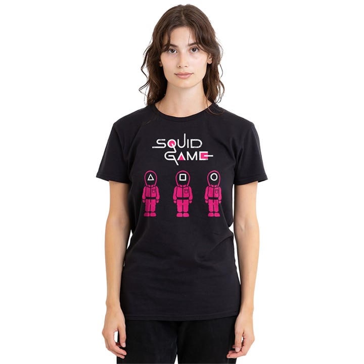Squid Game Women' Black Soldiers T Shirt in Size S, Sports Direct