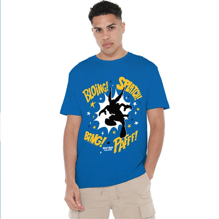 Men's Blue Other Asterix & Obelix - Asterix Fight Silhouette T-Shir in Size XL, Sports Direct