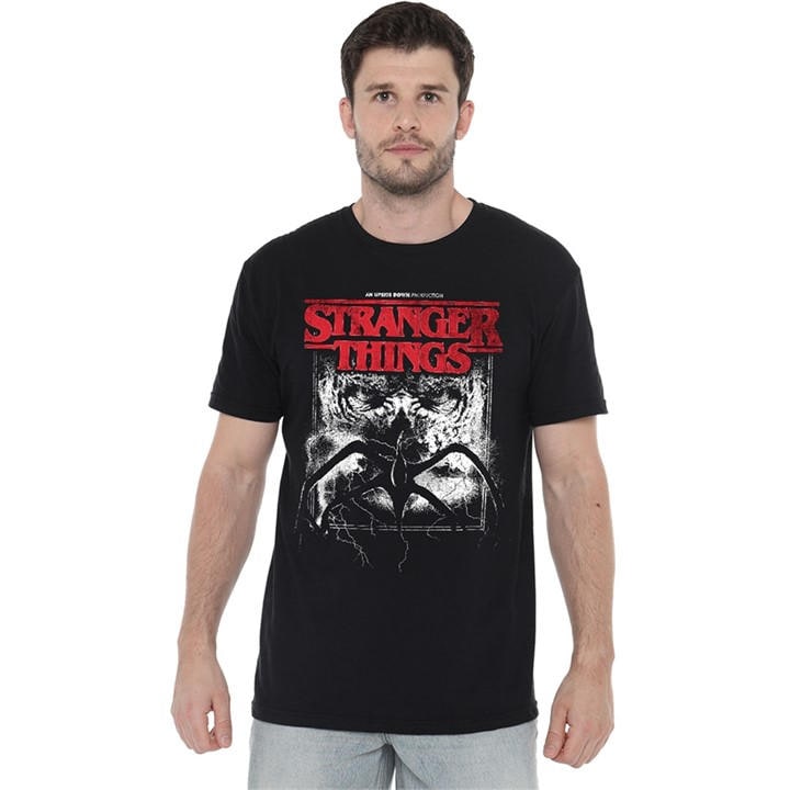 Stranger Things Men's Black Vecna Mindflayer Poster T-Shirt B in Size 4XL, Sports Direct