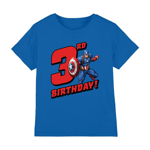 Captain America - Captain America Birthday 3 Kids T-Shirt Royal