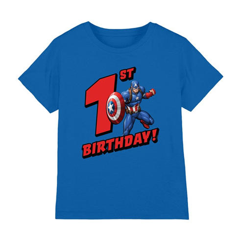 Captain America - Captain America Birthday 1 Kids T-Shirt Royal