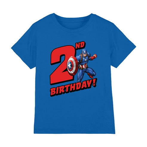 Captain America - Captain America Birthday 2 Kids T-Shirt Royal