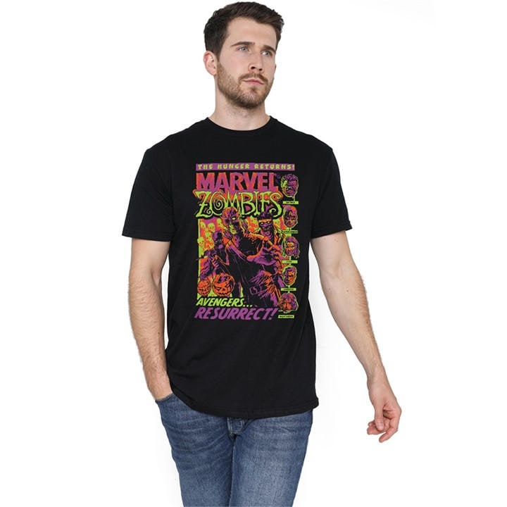 Marvel Men's Black Zombies Avengers Resurrect T-Shirt in Size XL, Sports Direct