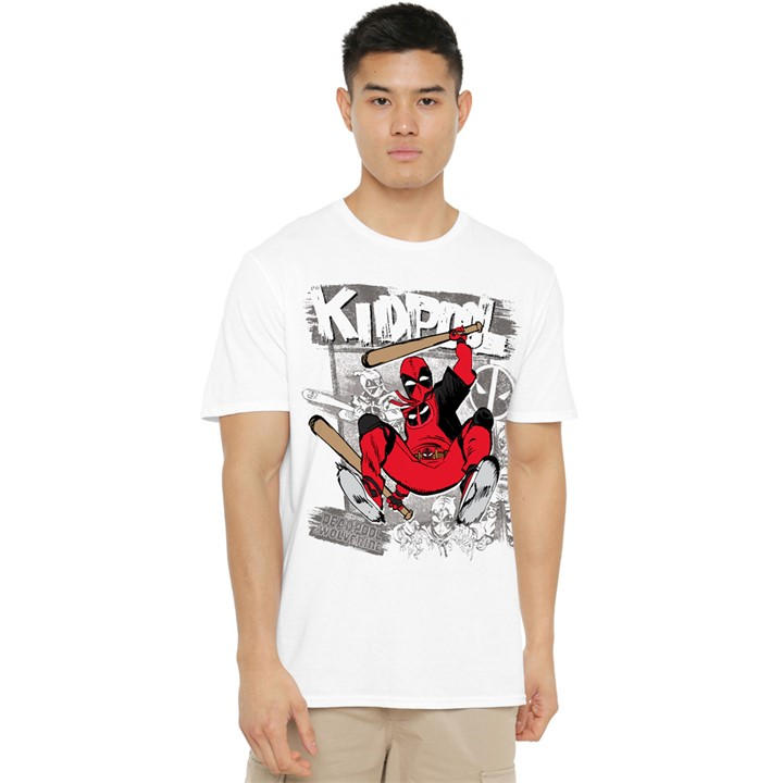 Marvel Men's White Deadpool & Wolverine Sketchbook Kidpool Attacks T in Size 5XL, Sports Direct