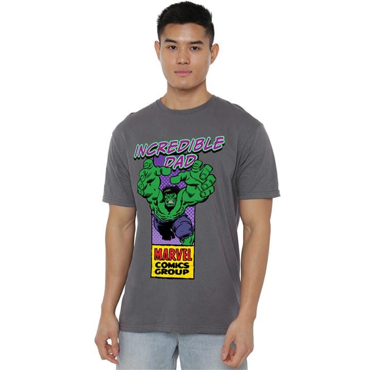 Marvel Men's Grey Comics Presents Corner Box Fathers Day Inc in Size 3XL, Sports Direct