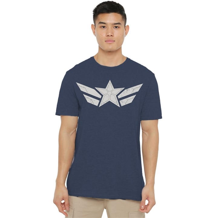 Marvel Men's Blue Captain America Brave New World Star T-Shirt Heat in Size 2XL, Sports Direct