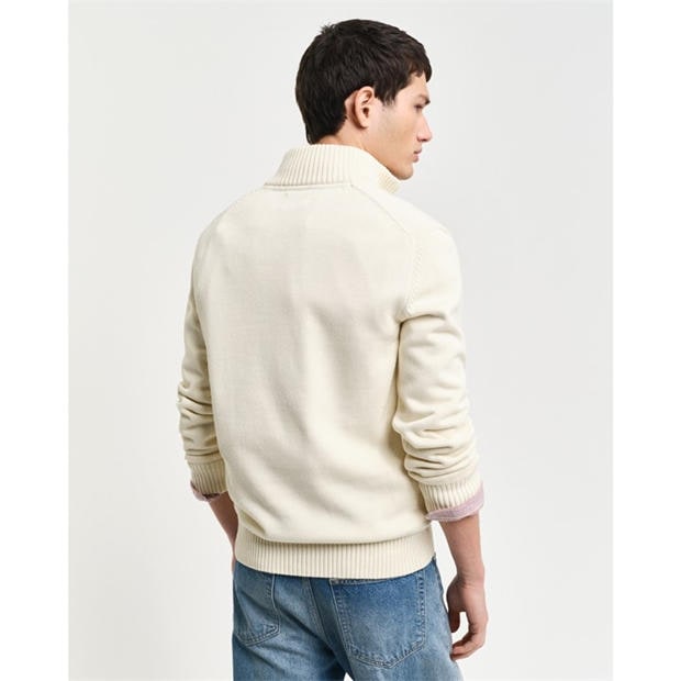Cream - Gant - Casual Cotton Half-Zip
