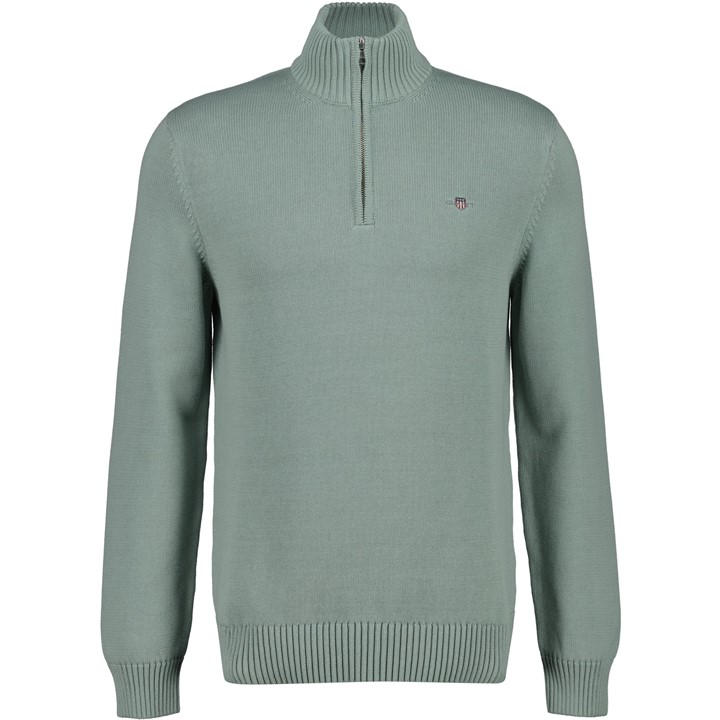 Gant Men's Green Casual Cotton Half-Zip in Size L, Sports Direct
