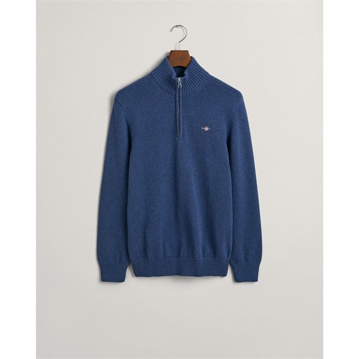 Gant Men's Blue Casual Cotton Half-Zip in Size L, Sports Direct