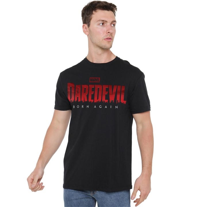 Marvel Men's Black Daredevil Born Again Logo T-Shirt in Size 3XL, Sports Direct