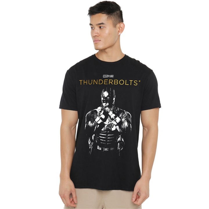 Marvel Men's Black Thunderbolts Red Guardian Highlight T-Shirt in Size 2XL, Sports Direct