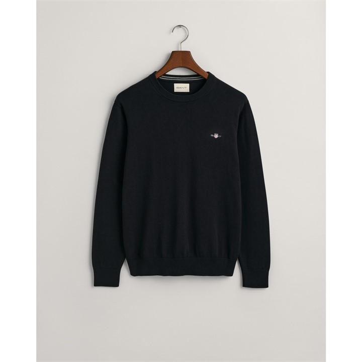 Gant Men's Black Classic Cotton Crew Neck Sweater in Size 2XL, Sports Direct
