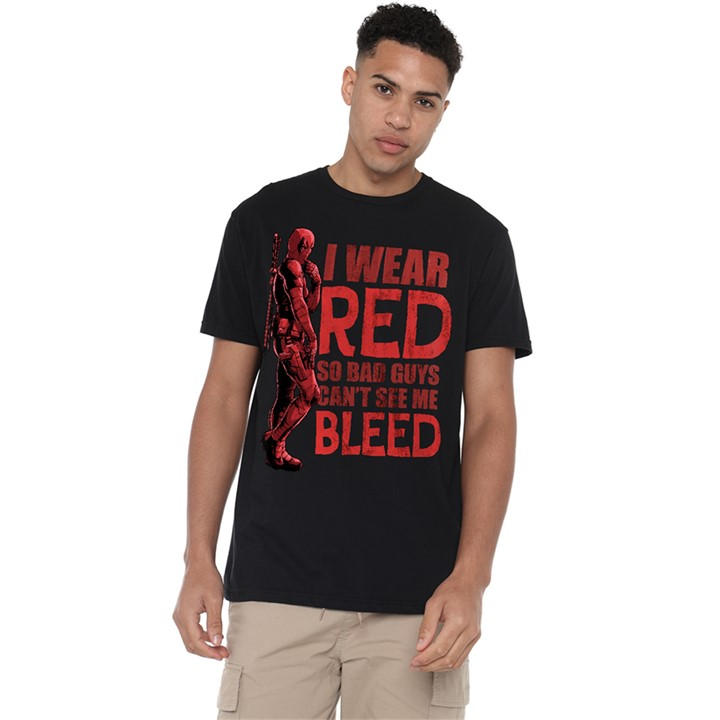 Marvel Men's Black Deadpool Wolverine Wear Red Cant See Me Bleed T S in Size 3XL, Sports Direct