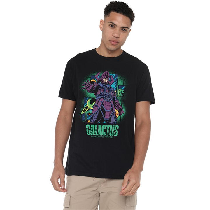 Marvel Men's Black Fantastic Four Galactus Devourer Of Worlds T-Shirt in Size 4XL, Sports Direct