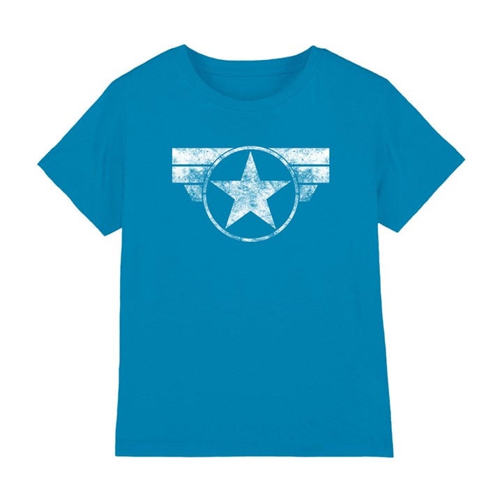 Marvel Boys Blue Cap Logo Cotton T-Shirt Bright in Size 5 - 6 Years, Sports Direct