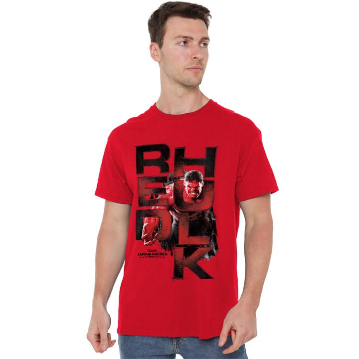 Marvel Men's Red Captain America Brave New World Hulk Grit T-Sh in Size 4XL, Sports Direct