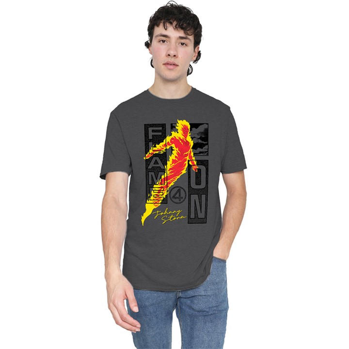 Marvel Men' Grey Fantastic Four Flame On Johnny Storm Trend T-Shirt in Size S, Sports Direct
