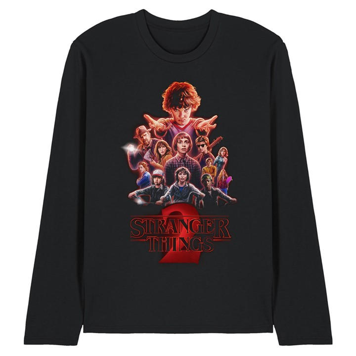 Stranger Things Men's Black Season Two Poster Long Sleeve T-Sh in Size M, Sports Direct